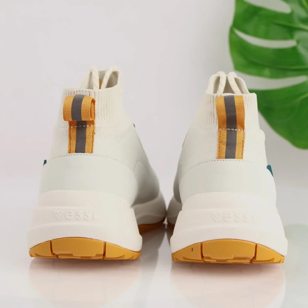 Vessi Women Stormburst High Top Boot Sneakers Size 8 Waterproof Off White Shoes